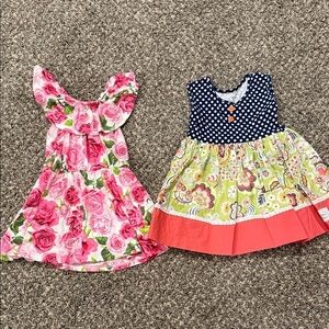 Children’s Place Floral and Caroline Kate Polka Dot Kids Dress Set 2t